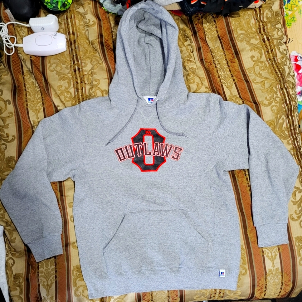 Gray Hoodie Sweatshirt W/ "Outlaws PA" Logo On The Front (Size: M)
